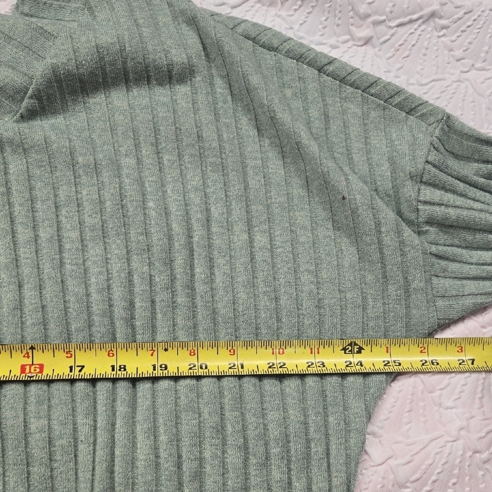 3/$10 Cozy V-Neck Ribbed Sweater - Light Green - Picture 4 of 6